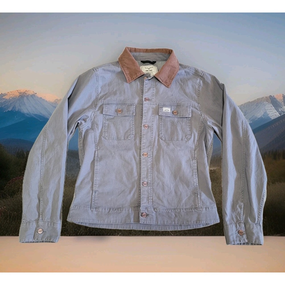 Kimes Ranch Light Gray Worker Jacket with Brown Corduroy Collar